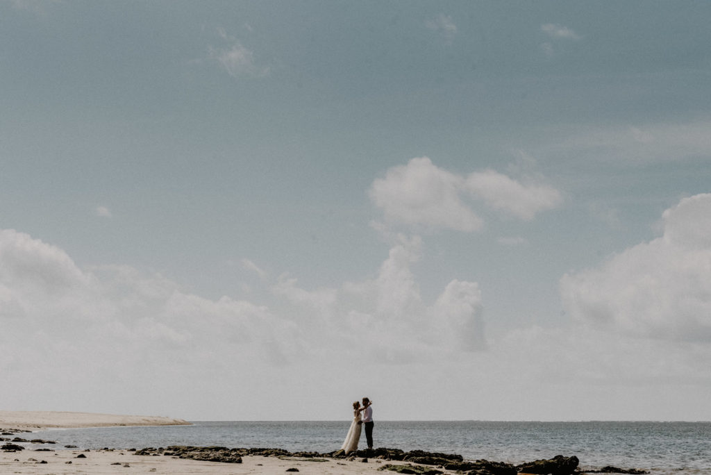 mariage sur la plage d'Arcachon, marée basse